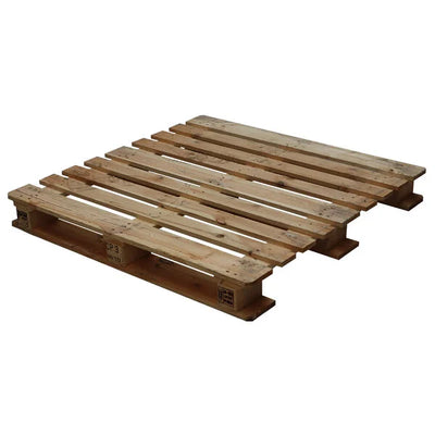 Chemische CP3-Palette – 1140 x 1140 x 138 mm – Gebraucht – Hochleistungs-Holzpalette für Fässer und Flüssigkeiten