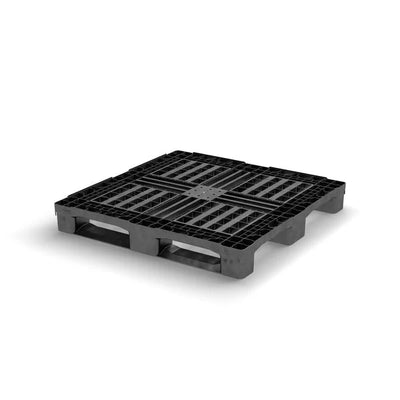 Chemische CP3-Kunststoffpalette 1140 x 1140 x 150 mm – HDPE-Kunststoff, offenes Deck, erhöhter Rand