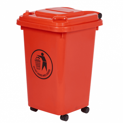 50 Litre Coloured Mini Wheelie Bin – Compact Wheeled Waste Bin