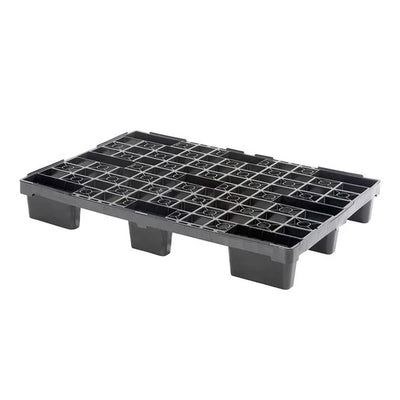 Nestbare Kunststoffbehälterpalette – 1140 x 760 mm – Perforiertes Deck – 9 Beine