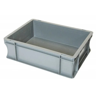 Euro-Stapelbox aus Kunststoff – 400 x 300 x 120 mm – 10 l Fassungsvermögen – Boden und Seiten geschlossen