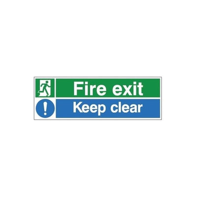 Fire Exit Keep Clear Sign – Self-Adhesive Vinyl Safety Sign