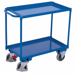 Heavy Duty Steel 2 Shelf Tray Trolley with Brake, 400kg Capacity