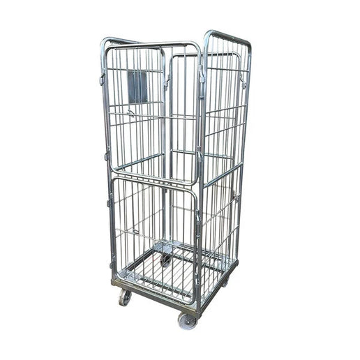 Stahl Wäsche Rollcontainer – 680x680x1700mm, elektroverzinkt mit geteilter Schwenktür