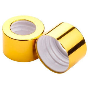 28 mm Glänzende Gold-Kragenloch-Kappe – Diffusorflaschenverschluss