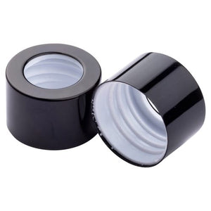 28 mm Glanzschwarze Kragenloch-Kappe – Diffusorflaschenverschluss