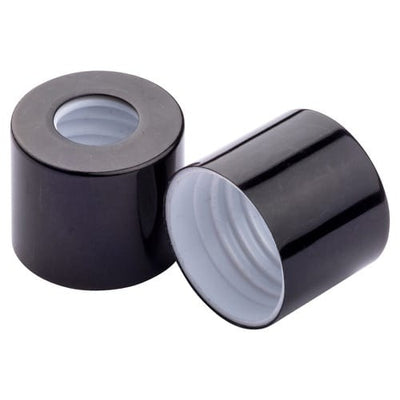 22 mm Glanzschwarze Kragenloch-Kappe – Diffusorflaschenverschluss