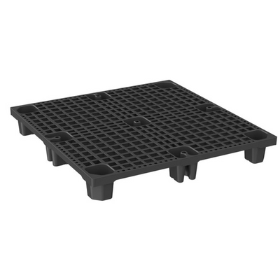 Palette 1100 x 1100 x 145 mm – PE-Kunststoff, nestbar, offenes Deck, erhöhter Rand