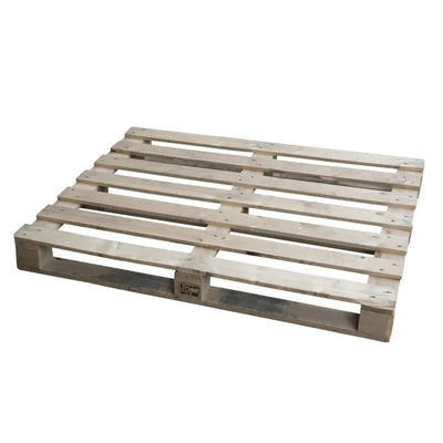 Gebrauchte Einweg-Holzpalette – 1200 x 1000 x 146 mm – 7 Bretter – 400 kg Tragkraft