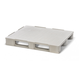 Kunststoffpalette – 1200 x 1000 x 160 mm – Recyceltes PP, geschlossenes Deck, 3 Kufen