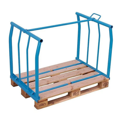 Palettenumsetzer – 1200 x 800 x 800 mm – Faltbarer Metallkäfig mit Oberkantenstütze, Blau