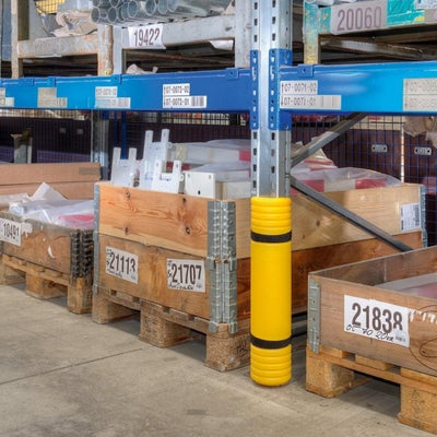 Plastic Pallet Racking Protector, HD Polyethylene, 600mm High, Fits 60-85mm Uprights