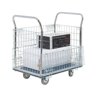 Platform Trolley with Mesh Hinged and Removable Sides, 370kg Load Capacity