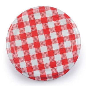 58mm Twist Off Empty Jar Lids – Red Gingham – Pack of 1400