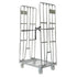 2-Sided Roll Container – 870x600x1690mm, Hot-Dip Galvanized with Clamping Fences & Metal Base