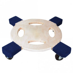 Round Wooden Stacking Dolly - 350kg Load Capacity