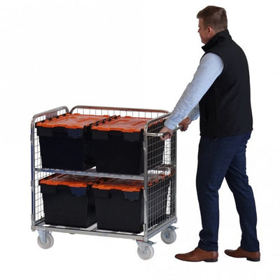Three Sided Compact Merchandise Picking Trolley for 600 x 400mm Containers