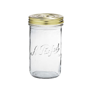 1000ml Le Parfait Familia Wiss Terrinen-Glas – Glas-Einmachglas mit goldfarbenem Siegel & Schraubdeckel | 540g