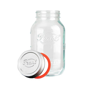 1000ml clear Luna glass storage jar made from white flint glass