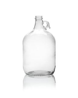 1 Gallon (128oz) Clear Glass Flagon Growler with Handle