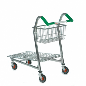 TV Flatbed Trolley with Basket