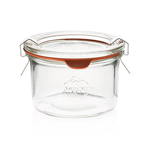200ml Glas Weckglas mit Deckel, Ring und Clips
